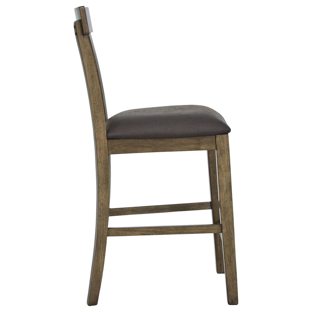 Ashley Urbinforte 25.75" Faux Leather Barstool in Light Brown, , large