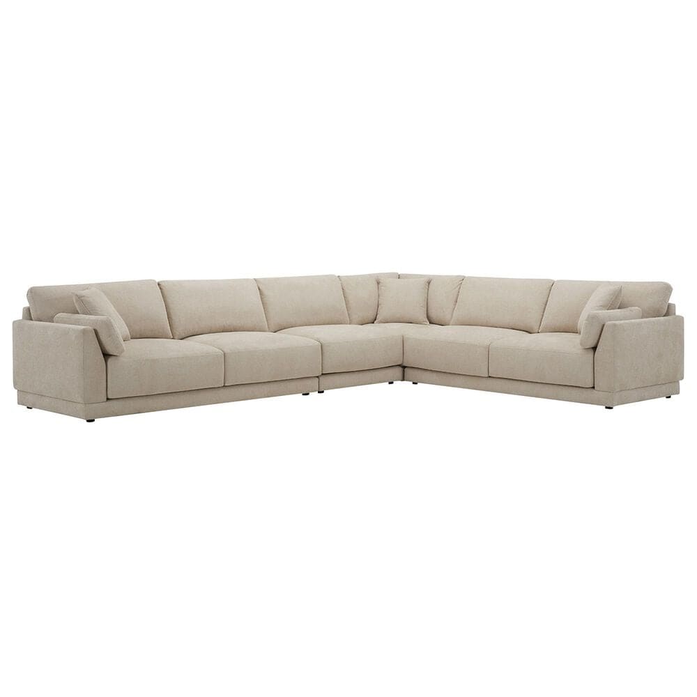 Kuka &#40;Hk&#41; Trade Co Lmt Motion Becki Owens 4-Piece Stationary Right Facing Sectional in Pacific Ecru, , large