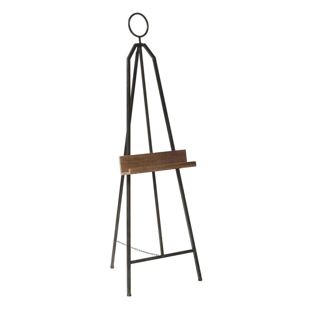 Maple and Jade Extra Large Adjustable Display Easel with Wood Tray in Matte Black and Dark Brown, , large