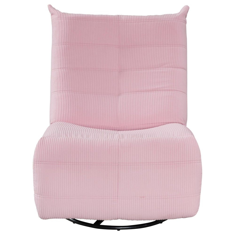 HOMLUX 31" Manual Swivel Glider Recliner with Pocket Coil Seat in Pink Corduroy, , large