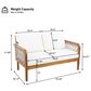 Hearth and Haven 2-Piece Outdoor Conversation Set with Cream Cushion in Light Teak, , large