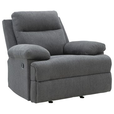 Ashley Side-Swipe Manual Rocker Recliner in Charcoal, , large