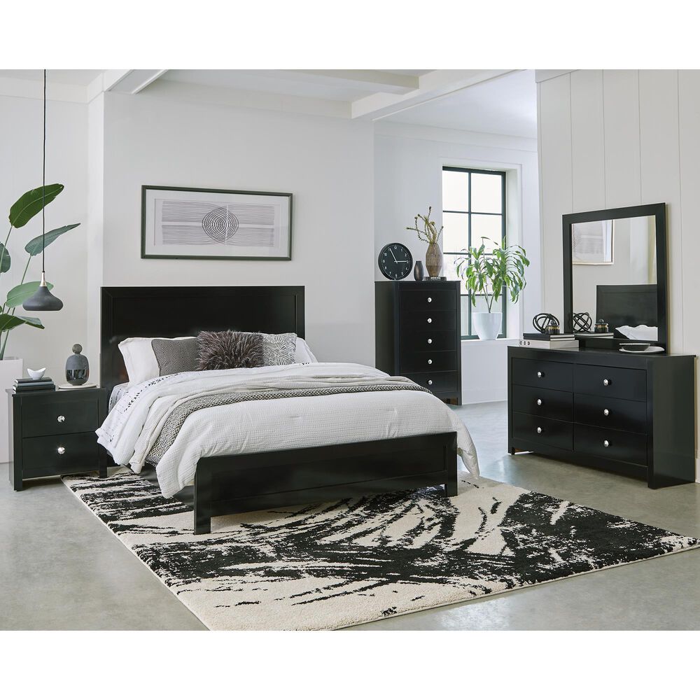 Seven Stars Breanne 4 Piece Full Bedroom Set in Black, , large
