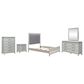 Belle Furnishings Reflections 5-Piece Queen Upholstered Bedroom Set in Pearl White and Rhinestone, , large
