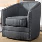 Baxton Studio Porter Swivel Chair in Grey, , large