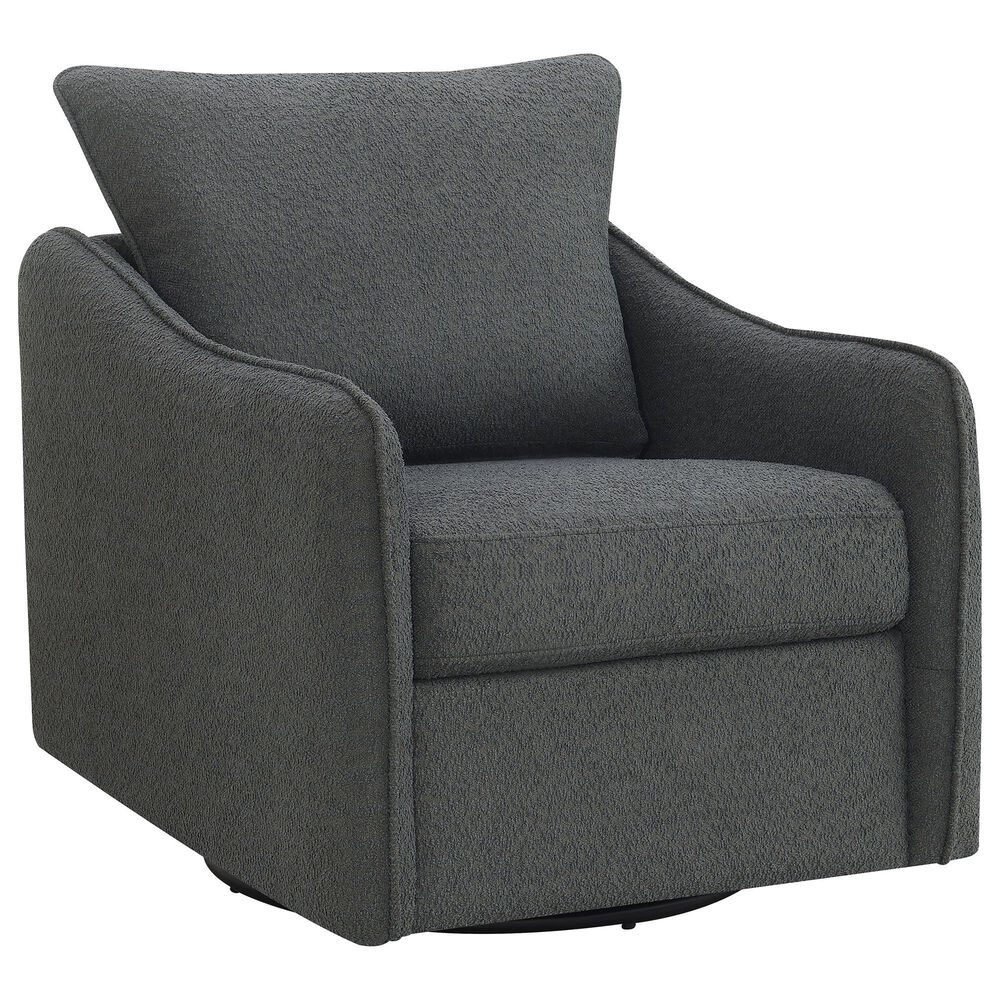 Pacific Landing Madia Swivel Glider Chair in Charcoal Grey, , large