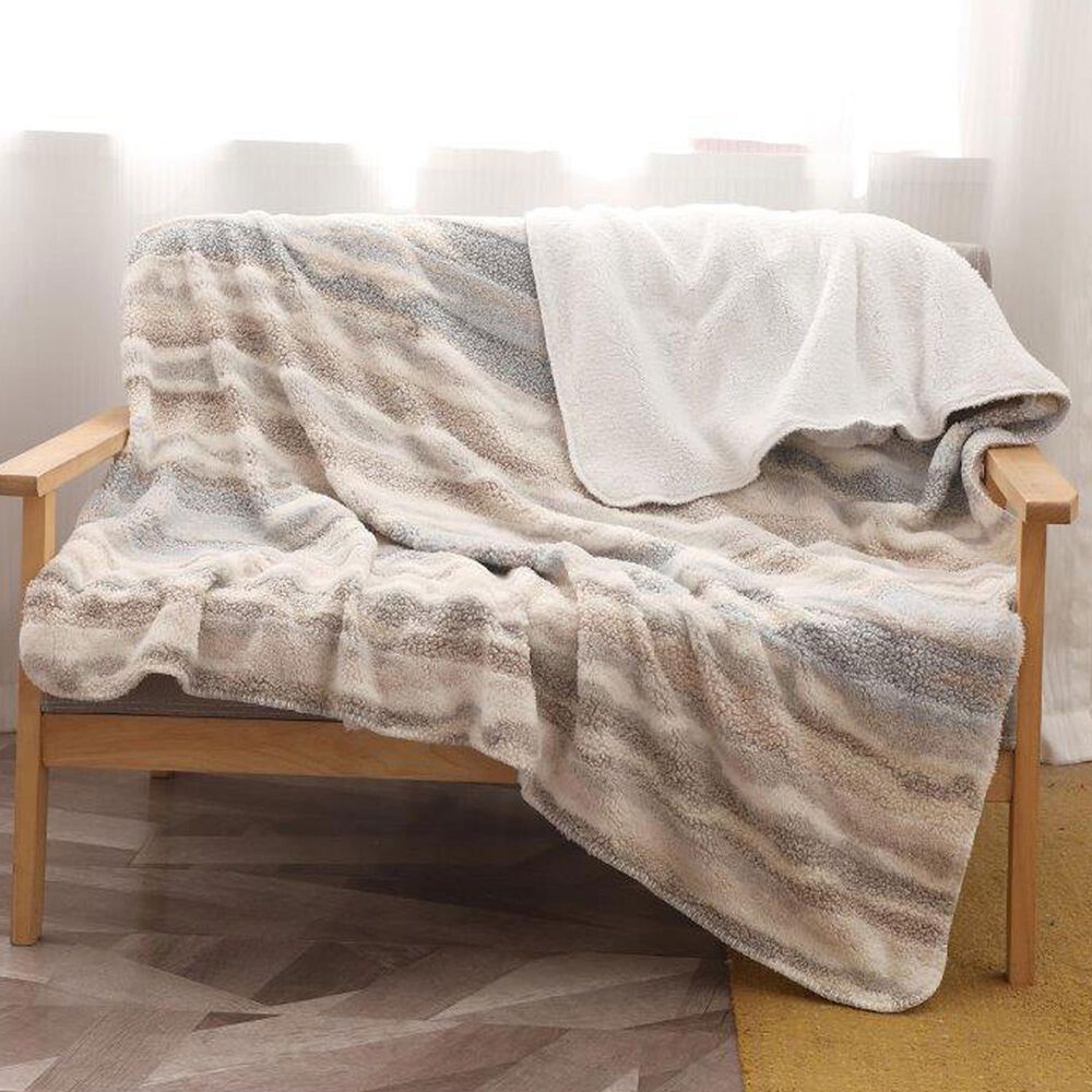 Duke Imports Regal Comfort Smoky Sunset 50" x 70" Throw in Tan, , large