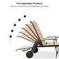 HOMLUX 3-Piece Patio Chaise Lounge Set with Wheels in Light Khaki, , large