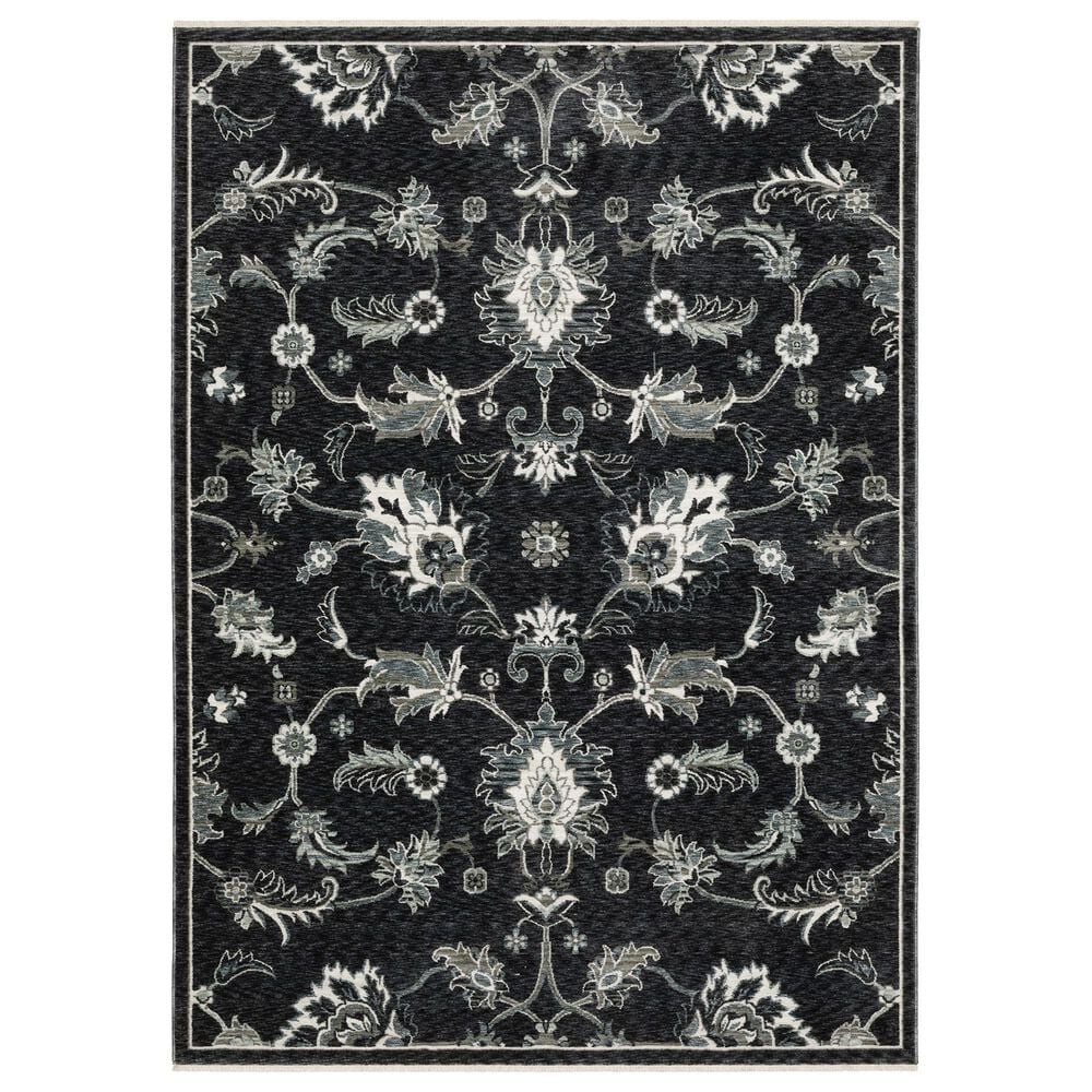 Oriental Weavers Echo ECH05 Blue and Ivory 3"3" x 5" Area Rug, , large