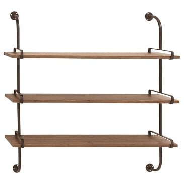 Maple and Jade 38" Wall Shelf in Oiled Brown and Sleek Black, , large