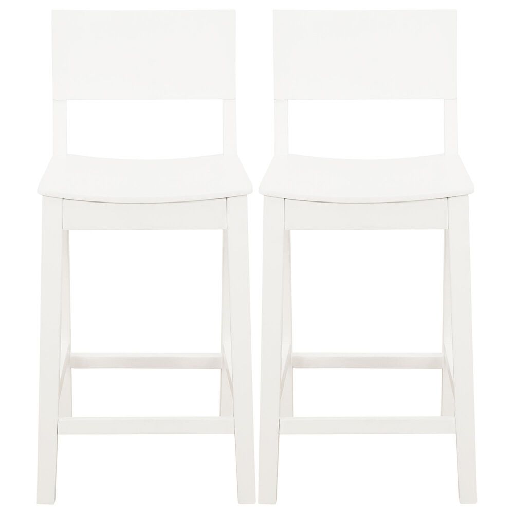 Linon Home Decor Devin Counter Stool in White (Set of 2), , large