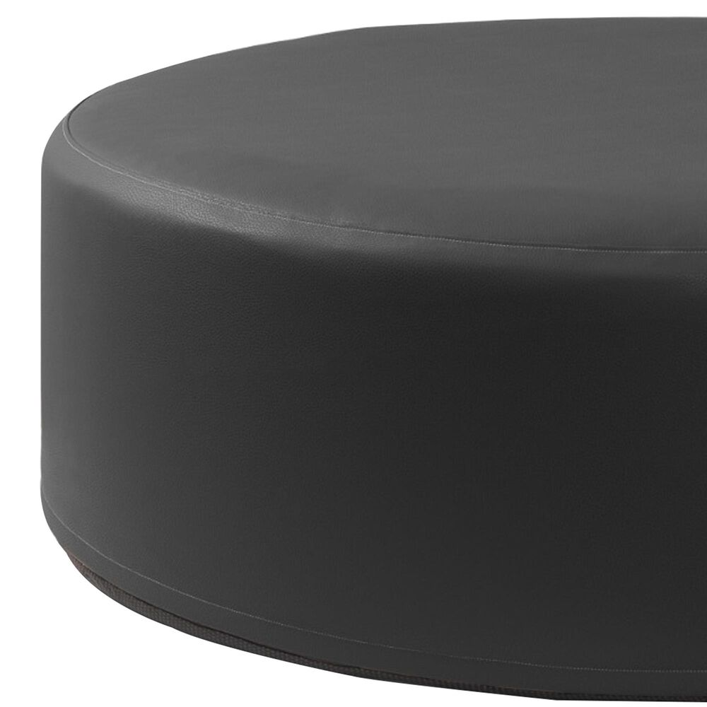 Jaxx Candler Round Ottoman in Black, , large