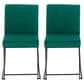 LumiSource Fuji Side Chair with Green Cushion in Black (Set of 2), , large