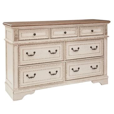 Ashley Realyn Dresser in Chipped White and Brown, , large