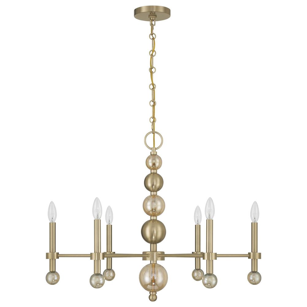 Savoy House Crescent 6-Light Chandelier in Noble Brass, , large