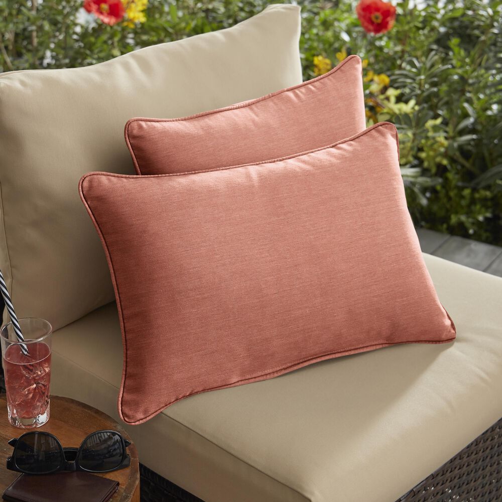 Sorra Home Sunbrella 16" x 26" Pillow in Cast Coral (Set of 2), , large