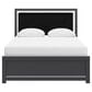 Ashley Zuraleus Queen Upholstered Panel Bed with Two Nightstands in Matte Black, , large