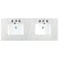 James Martin Vanities Athens 60" Double Bathroom Vanity in Glossy White with 3 cm Eternal Jasmine Pearl Quartz Top and Rectangular Sinks, , large
