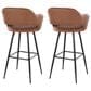 Lumisource Margarite Barstool with Brown Cushion in Black (Set of 2), , large