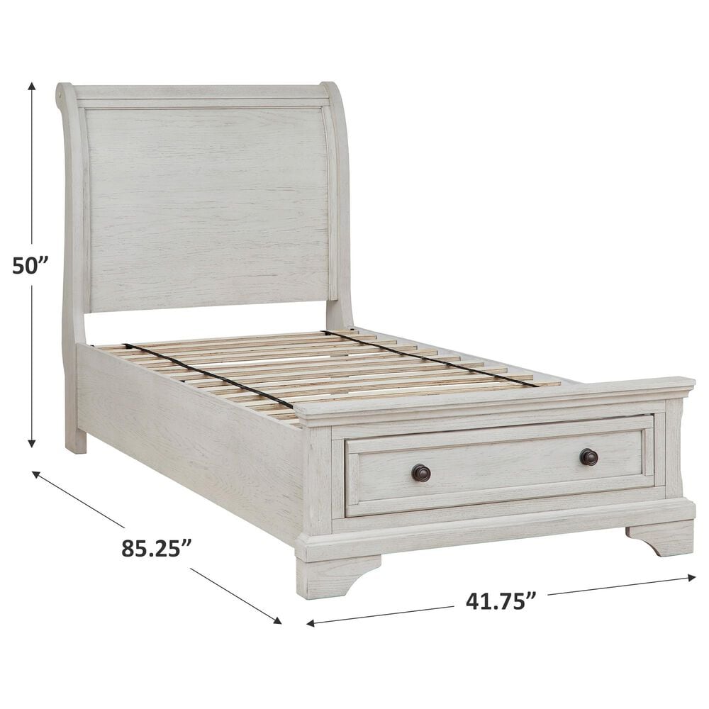 Ashley Robbinsdale Twin Storage Sleigh Bed in Antique White, , large