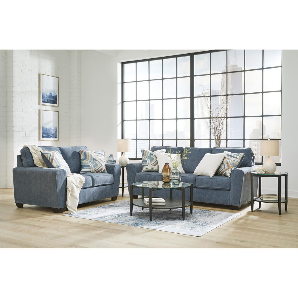 Ashley Cashton Stationary Loveseat in Blue, , large
