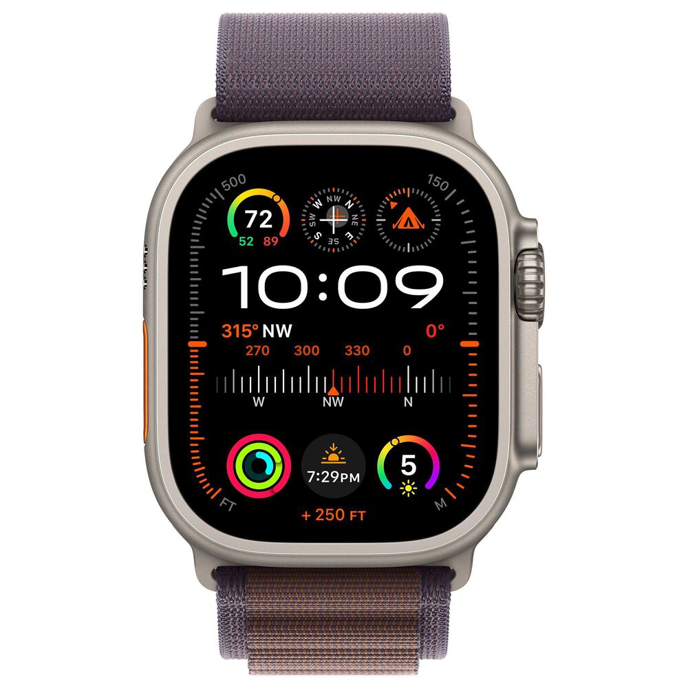 Apple Watch Ultra 2 GPS + Cellular, 49mm Titanium Case with Indigo Alpine Loop - Small, , large
