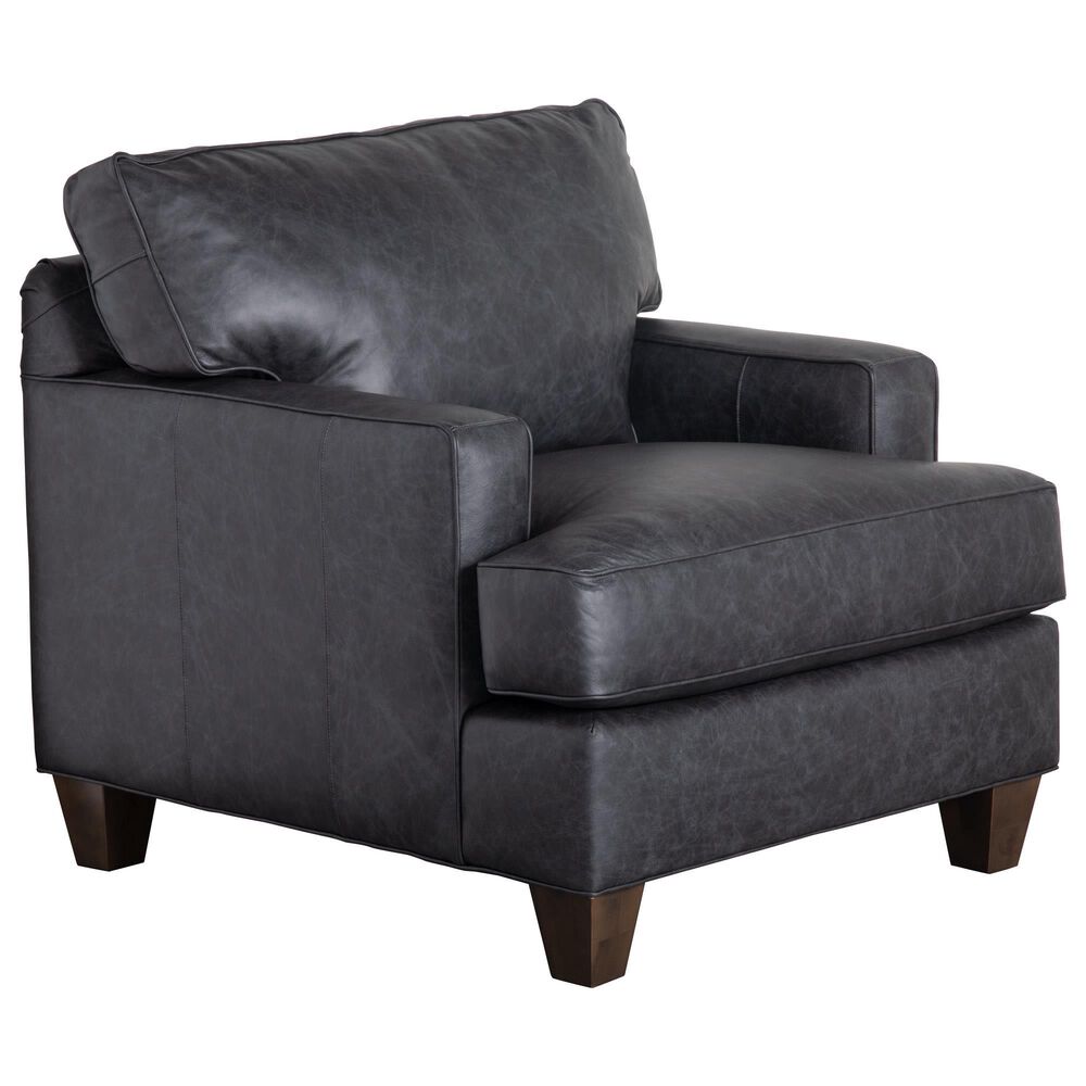 Hickorycraft Leather Chair in Dark Gray, , large