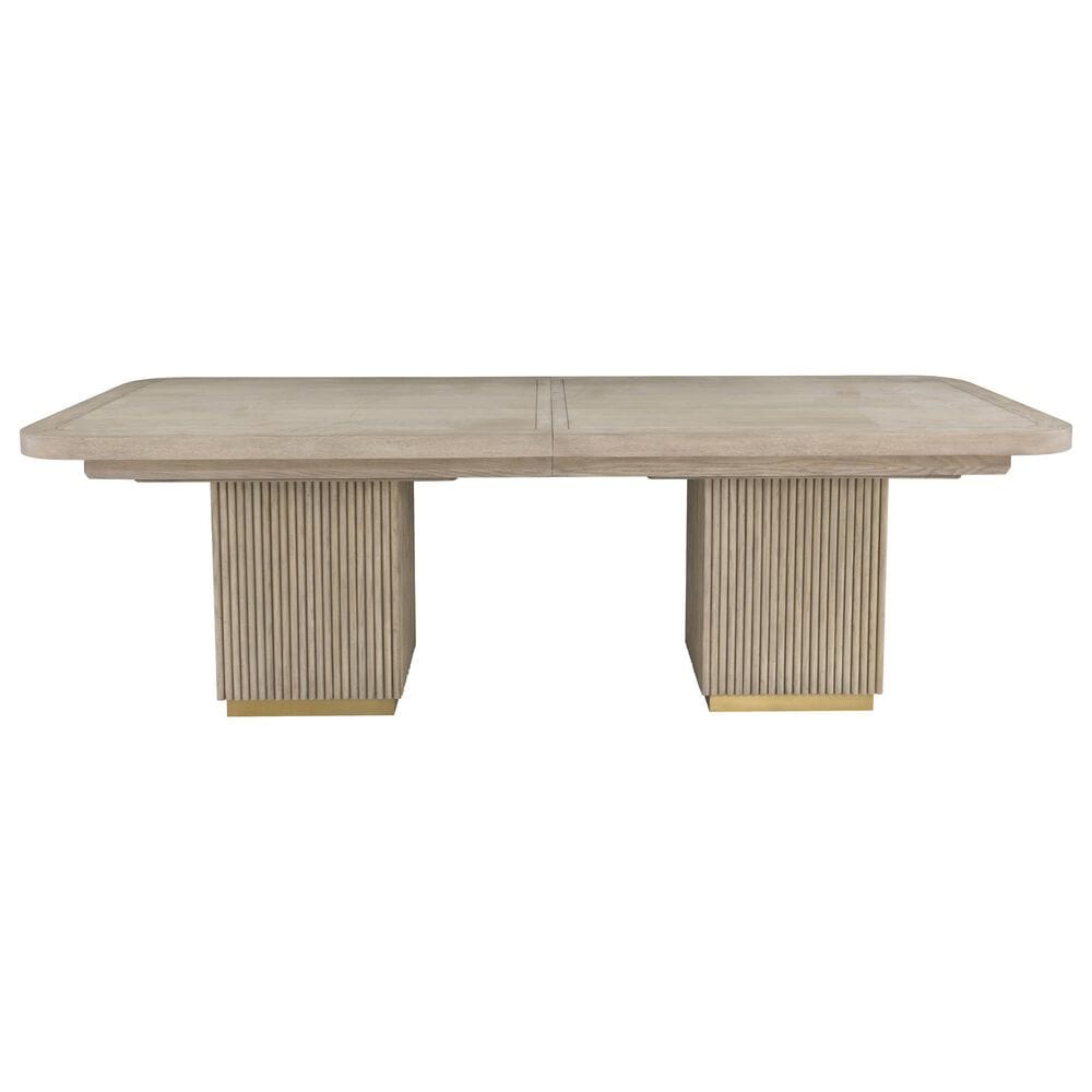 Fairfield Chair Everett Double Pedestal Dining Table in Biscotti and Brushed Brass- Table Only, , large