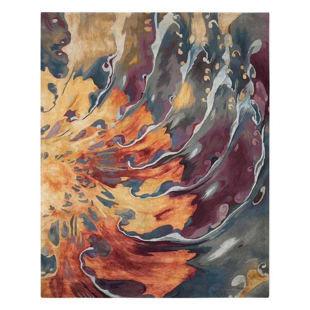 Nourison Prismatic PRS08 7"9" x 9"9" Yellow Area Rug, , large