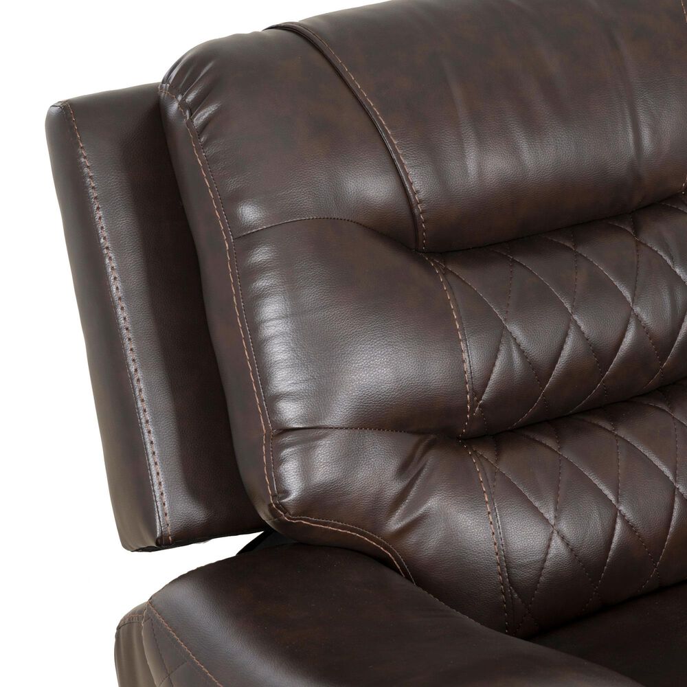 Linon Home Decor Barrett Power Glider Recliner in Rich Brown, , large