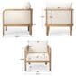 Hearth and Haven 24.8" Outdoor Armchair with Light Teak Frame in Beige (Set of 2), , large