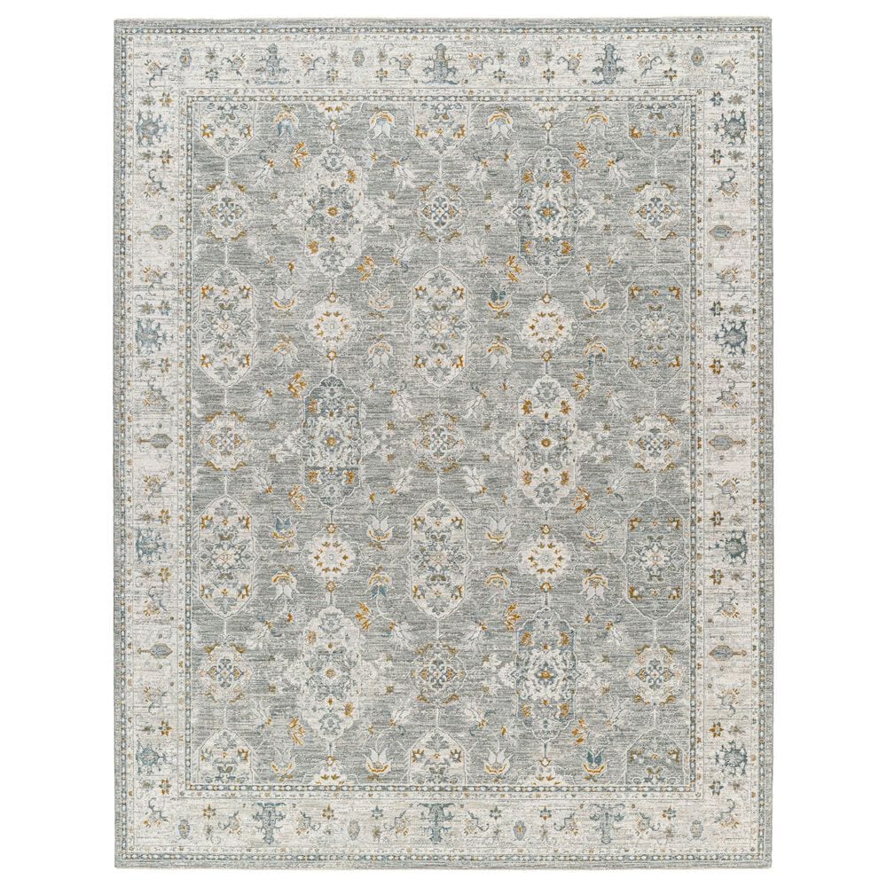 Surya Dresden Gray, White, Medium Gray, Mustard, Light Slate and Denim 12" x 15" Area Rug, , large