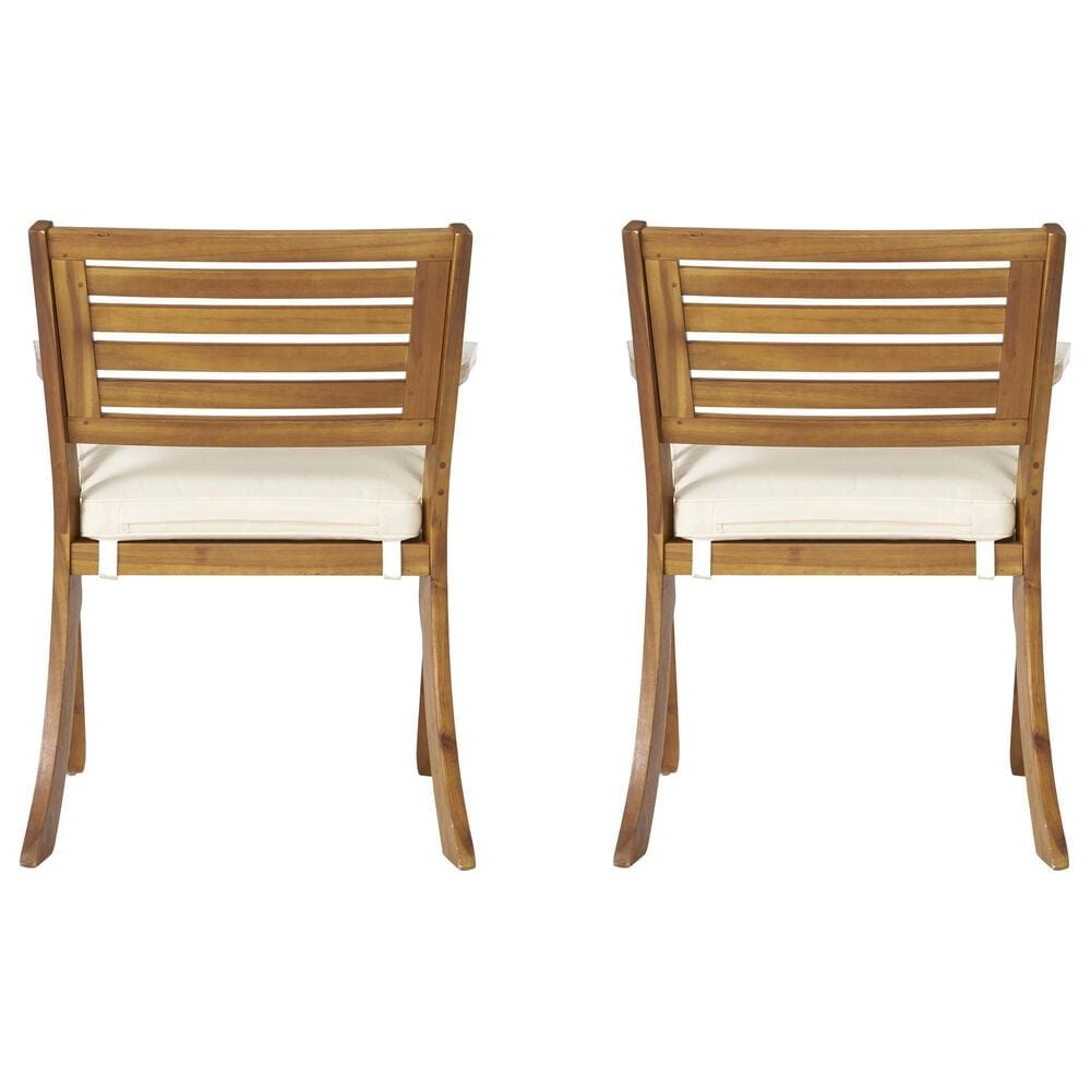 Hearth and Haven Hermosa Outdoor Dining Chair with Cushion in Teak &#40;Set of 2&#41;, , large