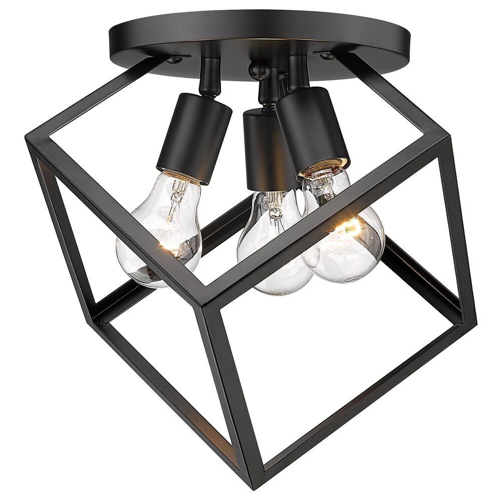 Golden Lighting Cassio 3-Light Semi-Flush in Matte Black, , large