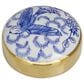 Maple and Jade 2-Piece Jar Set with Floral Accents in White, Blue and Gold, , large