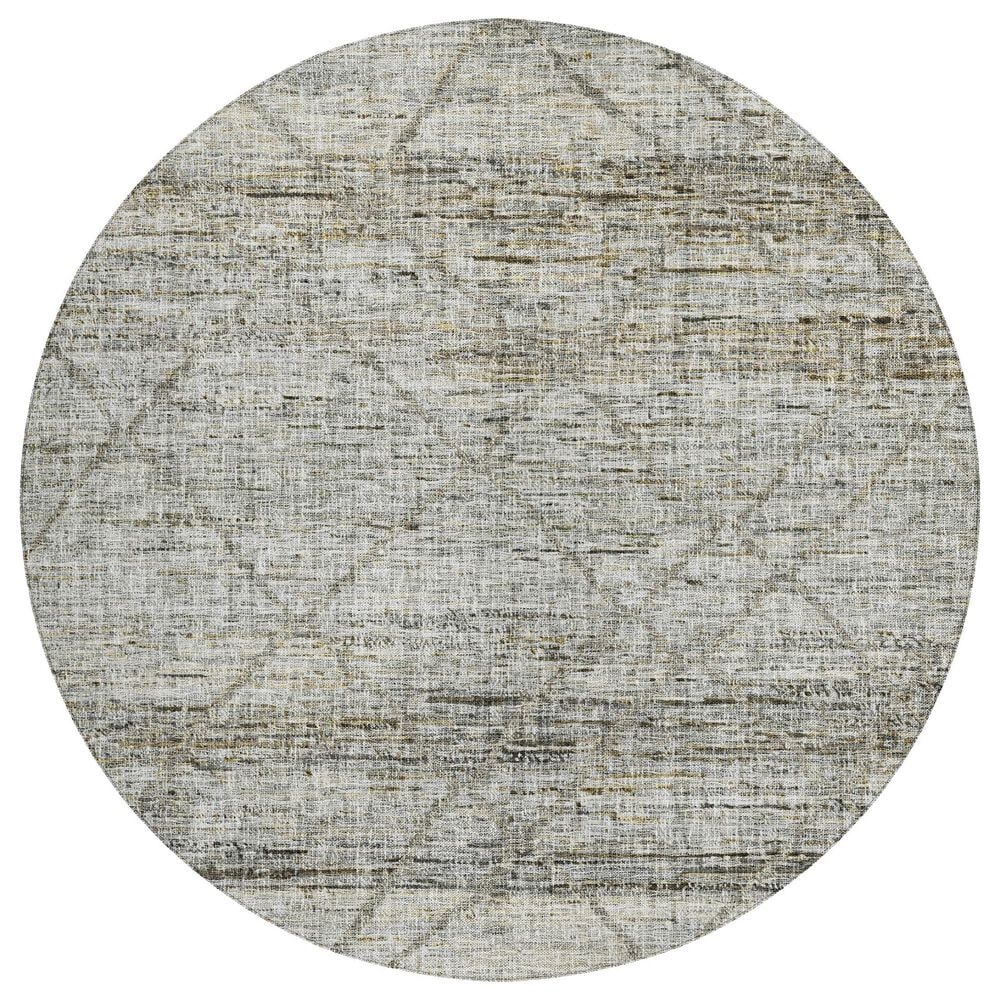 Dalyn Rug Company Portico PO1 Pewter 8" Round Area Rug, , large