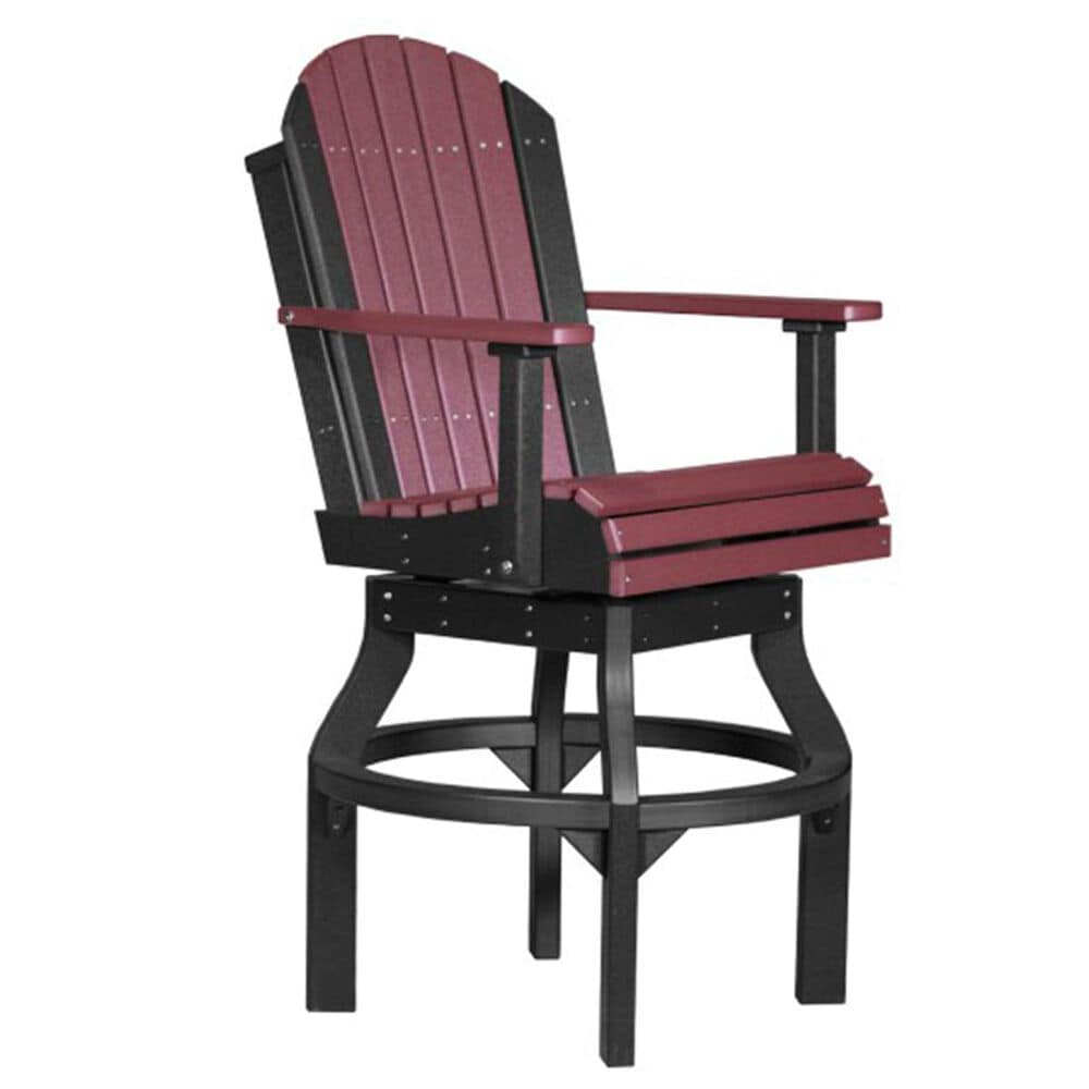 Amish Orchard Poly Adirondack Swivel Chair in Cherrywood and Black, , large