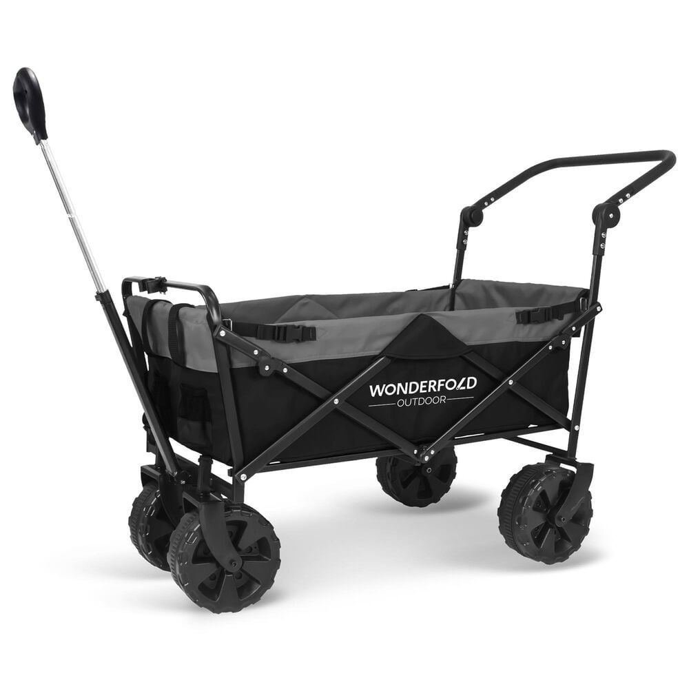 Wonderfold Utility Push and Pull Folding Wagon in Black and Gray, , large