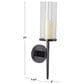Maple and Jade 23" Single Indoor/Outdoor Wall Mount Candle Holder in Polished Black and Clear, , large