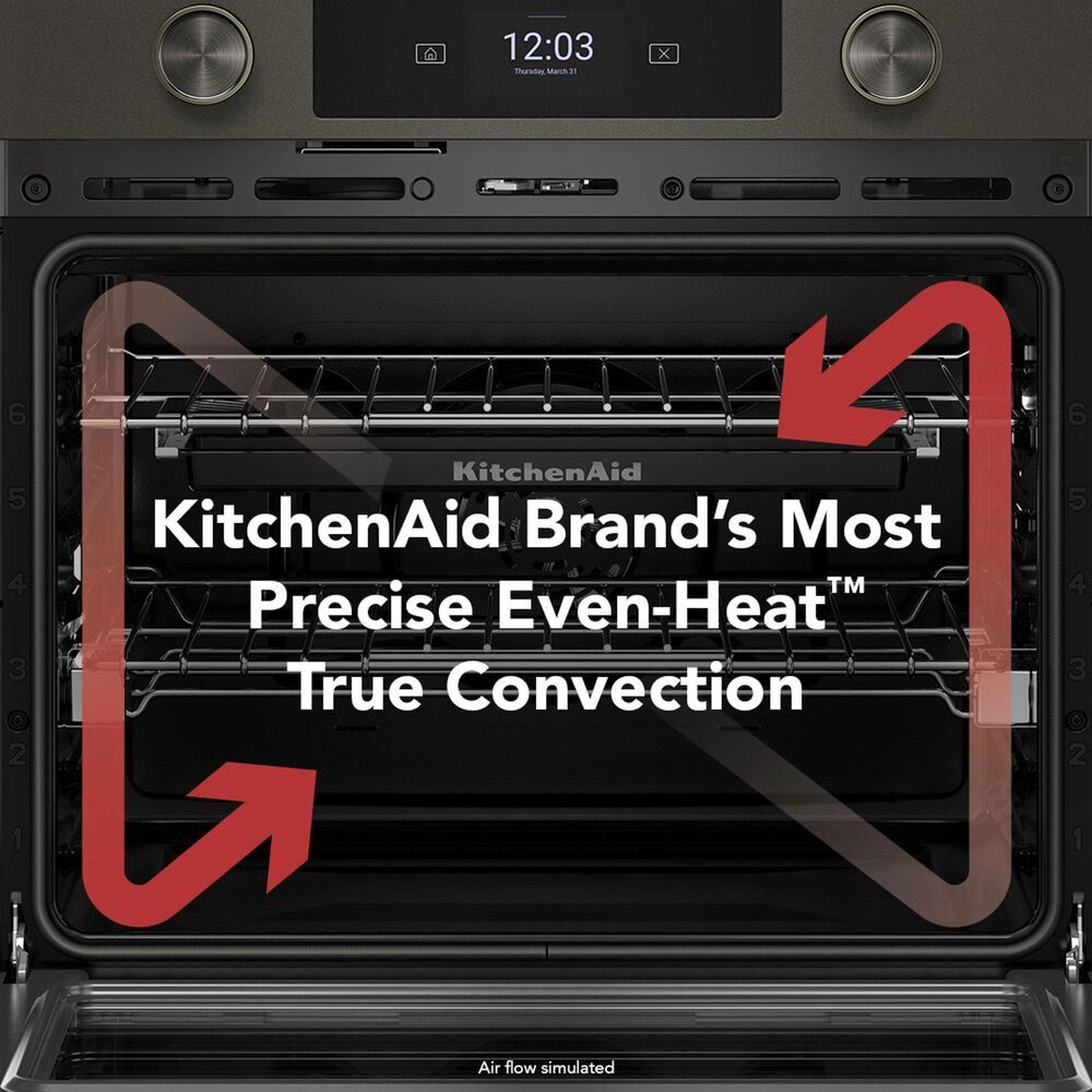 KitchenAid 2-Piece Kitchen Package with Black Ore 30" Smart Single Wall Oven and Stainless Steel 30" Gas Cooktop, , large