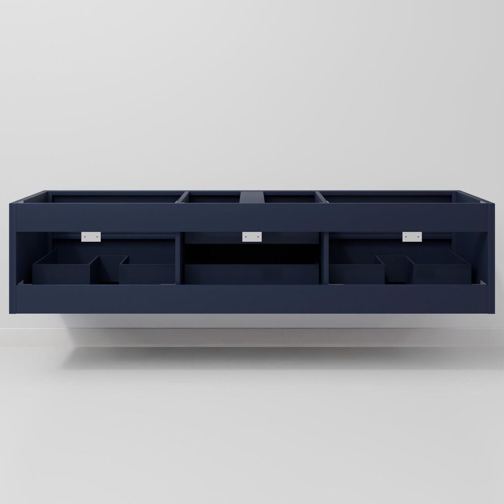 Lexora Home Castor 80" Double Bathroom Vanity in Blue with 2 cm White Quartz Top and Rectangular Sinks, , large