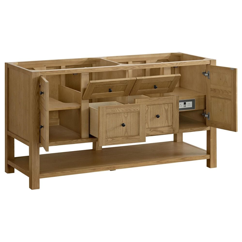 James Martin Vanities Breckenridge 60&quot; Double Bathroom Vanity Cabinet in Light Natural Oak, , large