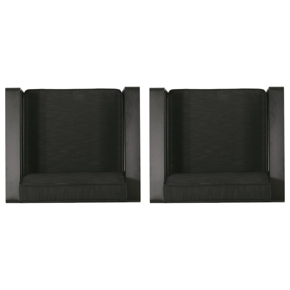 Noble House Maya Bay Patio Club Chair in Black (Set of 2) NFM