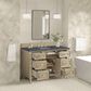 James Martin Vanities Lorelai 48" Single Vanity in Whitewashed Oak with 3 cm Parisien Bleu Quartz Top, , large