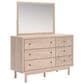 Ashley Arloster 6-Drawer Dresser and Mirror in Tan, , large