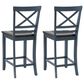 Linon Home Decor Aliza Counter Stool in Blue and Dark Grey (Set of 2), , large
