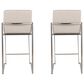 Lumisource Fuji High Back Counter Stool with Beige Fabric Cushion in Stainless Steel (Set of 2), , large