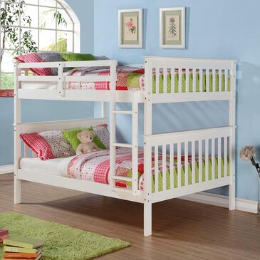 Forest Grove Full over Full Misson Bunk Bed in White, , large