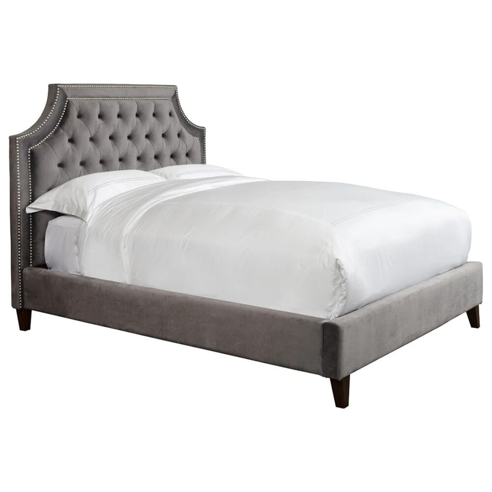 Simeon Collection Jasmine King Upholstered Bed in Flannel, , large
