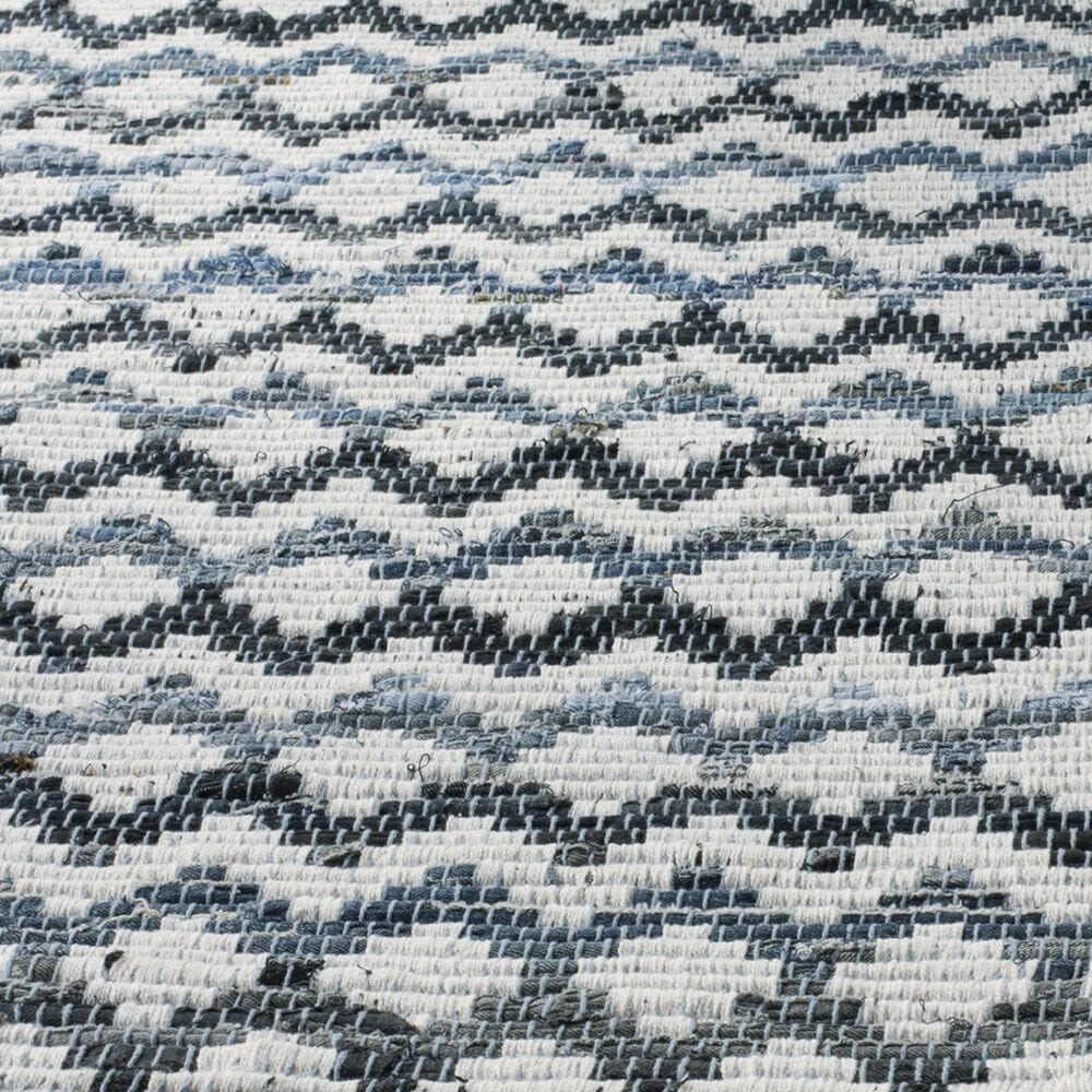 Safavieh Montauk Chevron 3&#39; x 5&#39; Ivory, Blue and Black Area Rug, , large